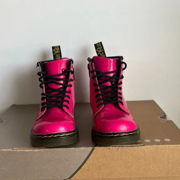 Dr. Marten Patent Leather Hot Pink Toddler Boots - SZ 9 C