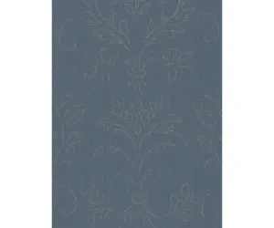 Floral Scroll Textured Metallic Blue 290663 Wallpaper