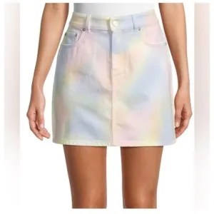 GANNI Rainbow Tie-Dyed Mini Skirt Size EU 34/ US 2/XS $270