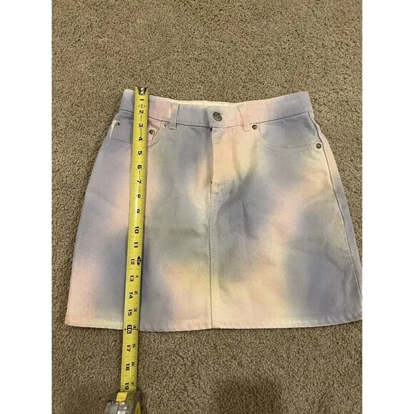 GANNI Rainbow Tie-Dyed Mini Skirt Size EU 34/ US 2/XS $270