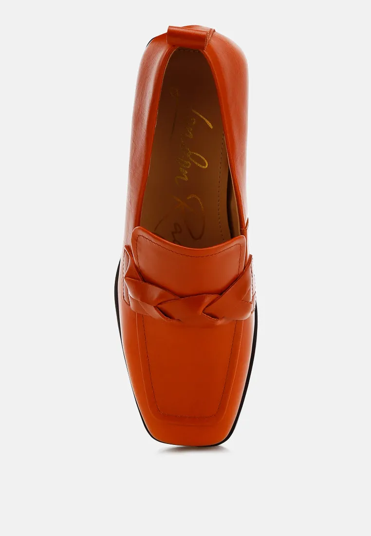 Genuine Leather Braided Loafers By RAG