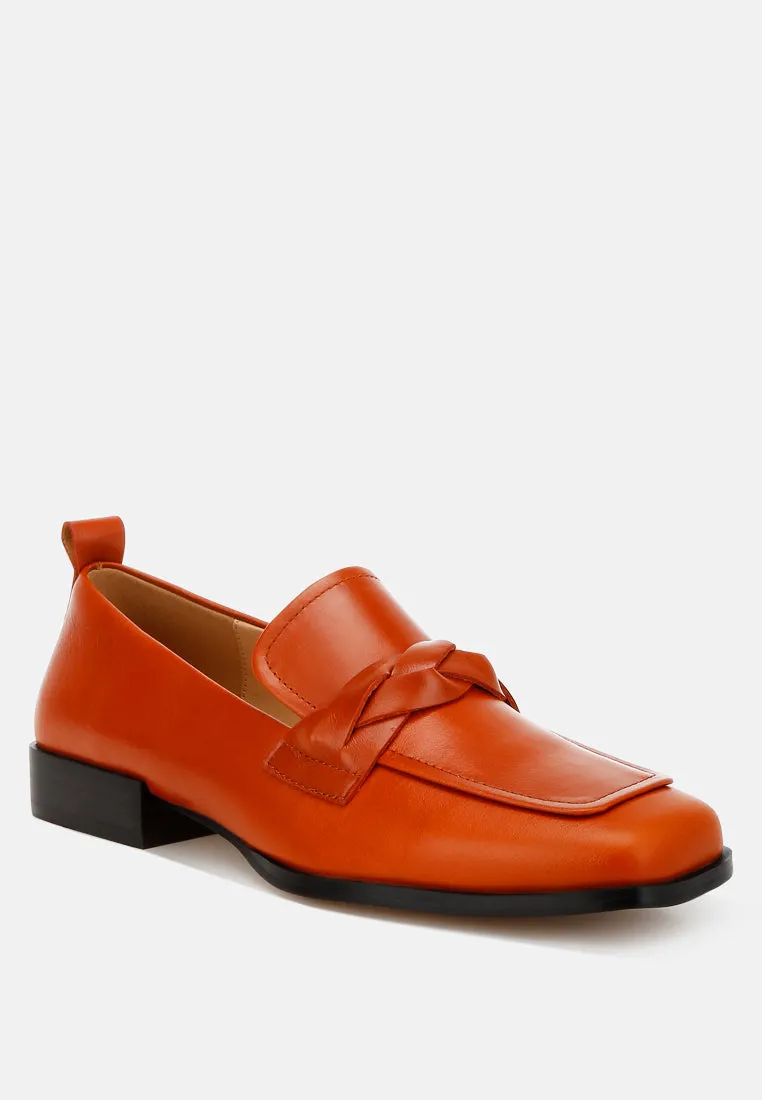 Genuine Leather Braided Loafers By RAG