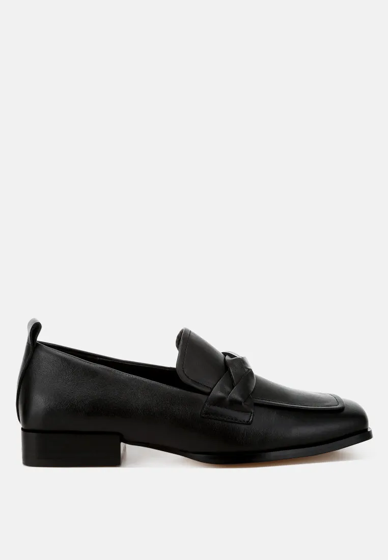 Genuine Leather Braided Loafers By RAG