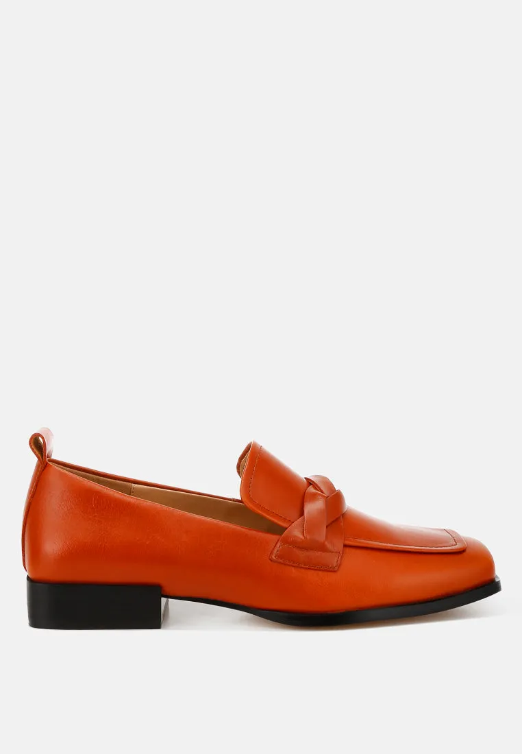 Genuine Leather Braided Loafers By RAG