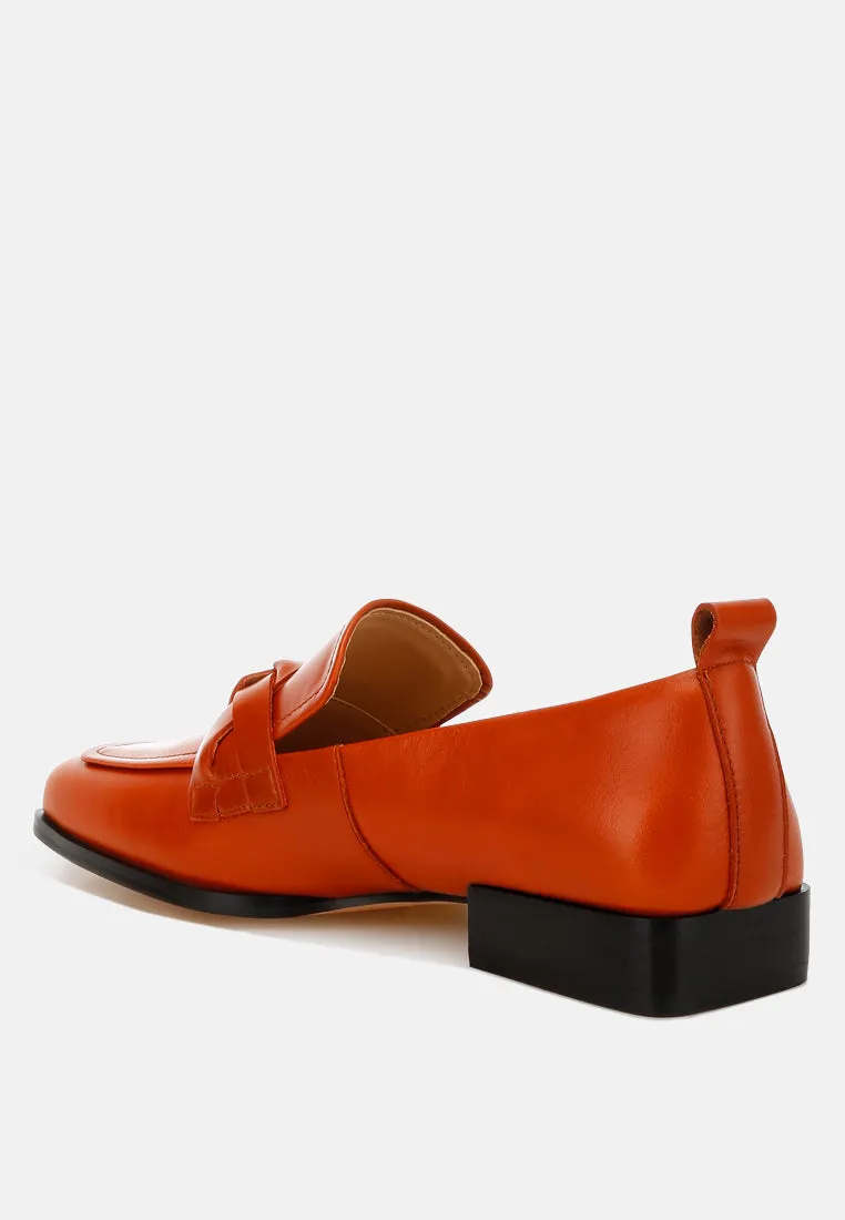 Genuine Leather Braided Loafers By RAG
