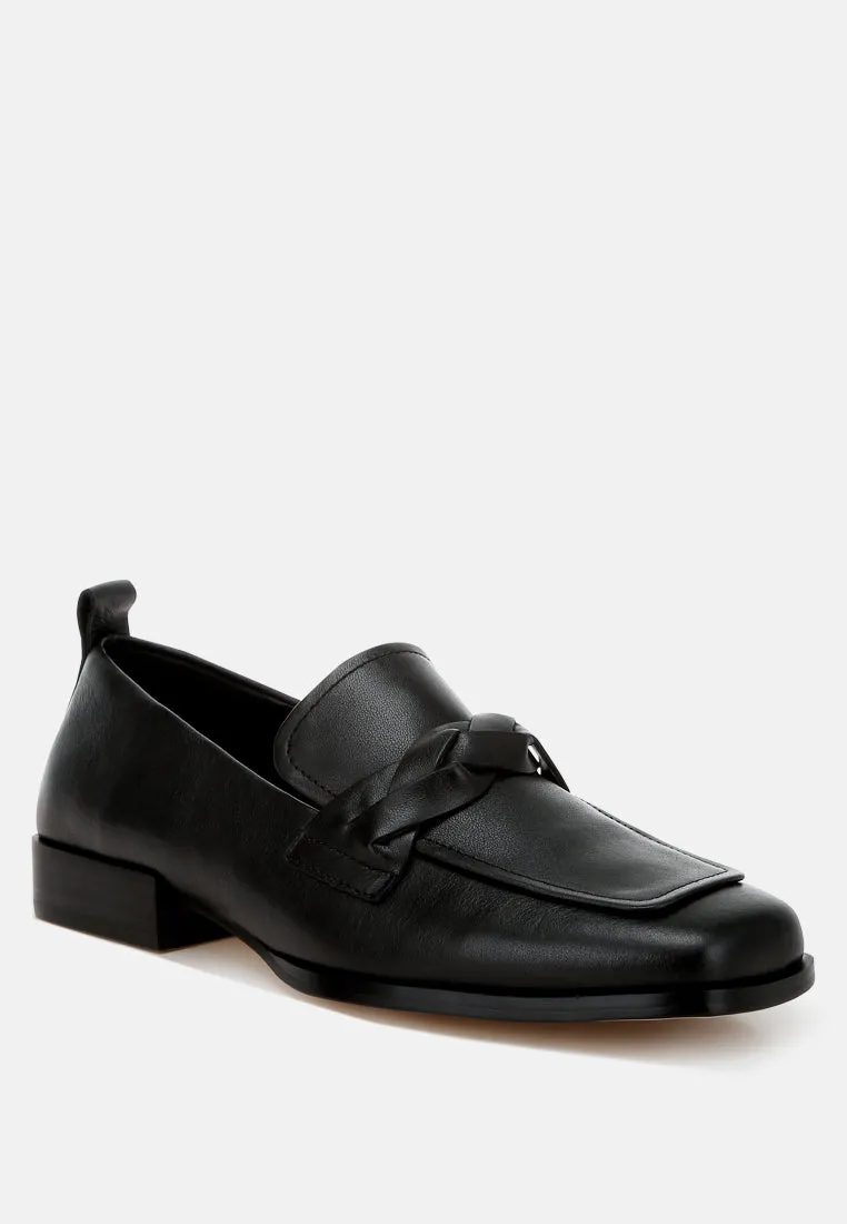 Genuine Leather Braided Loafers By RAG