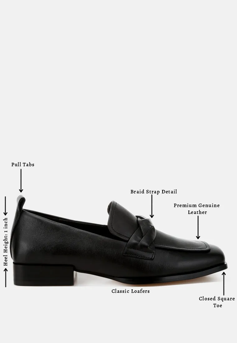 Genuine Leather Braided Loafers By RAG
