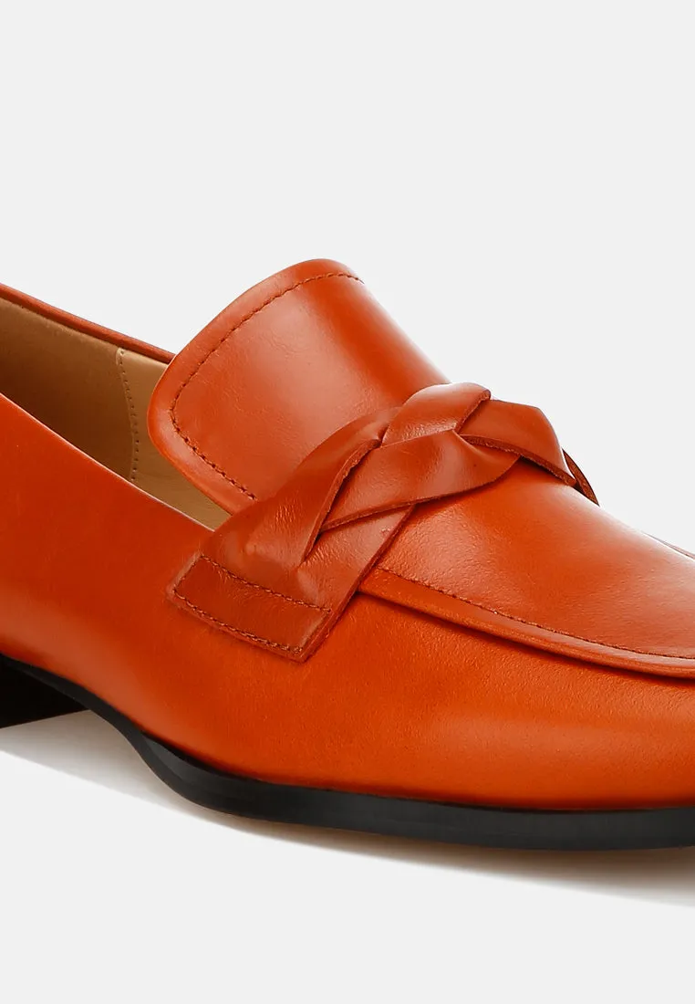 Genuine Leather Braided Loafers By RAG