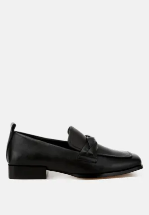 Genuine Leather Braided Loafers By RAG