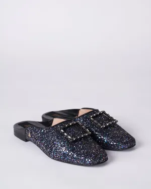 glitter mule - navy
