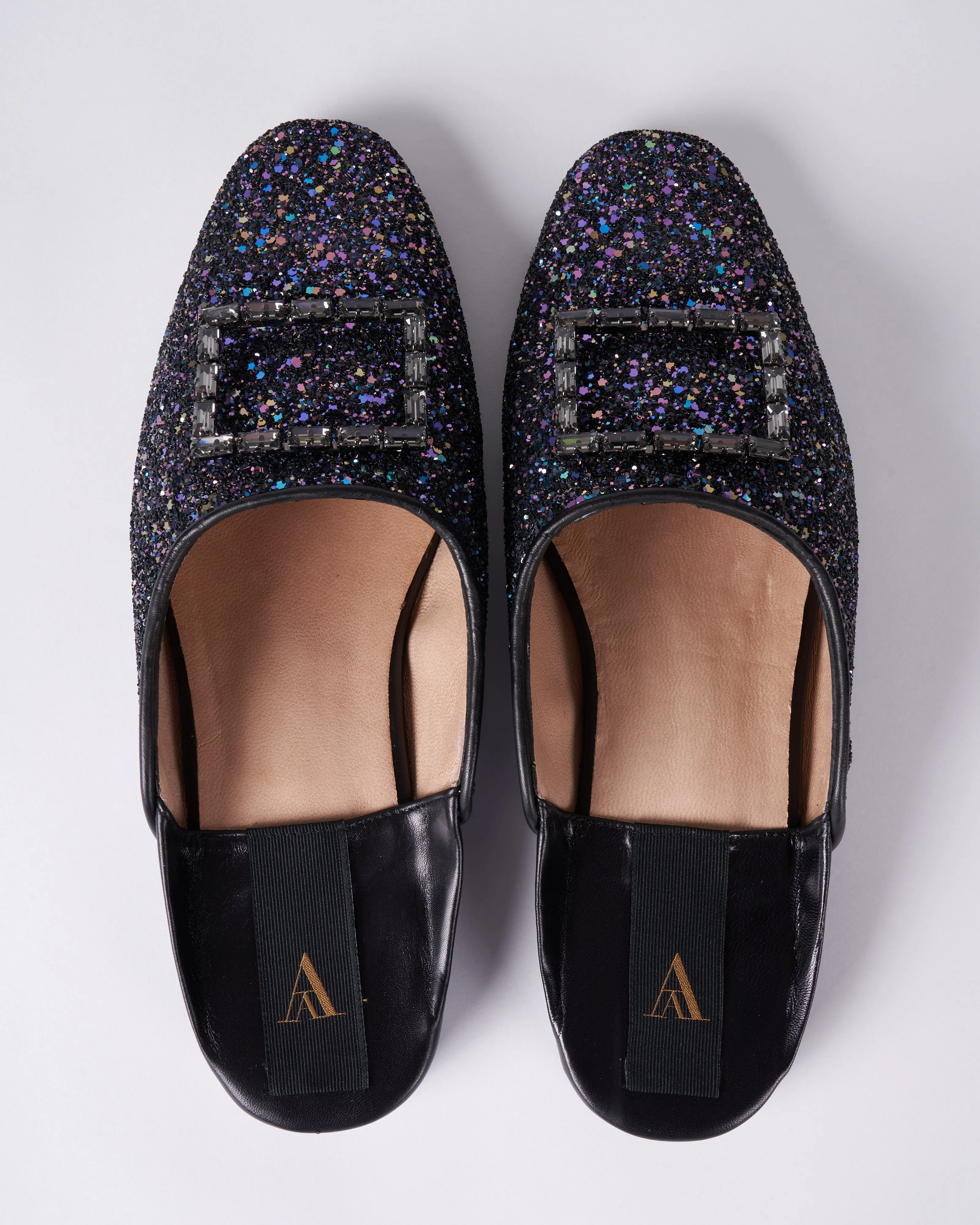 glitter mule - navy