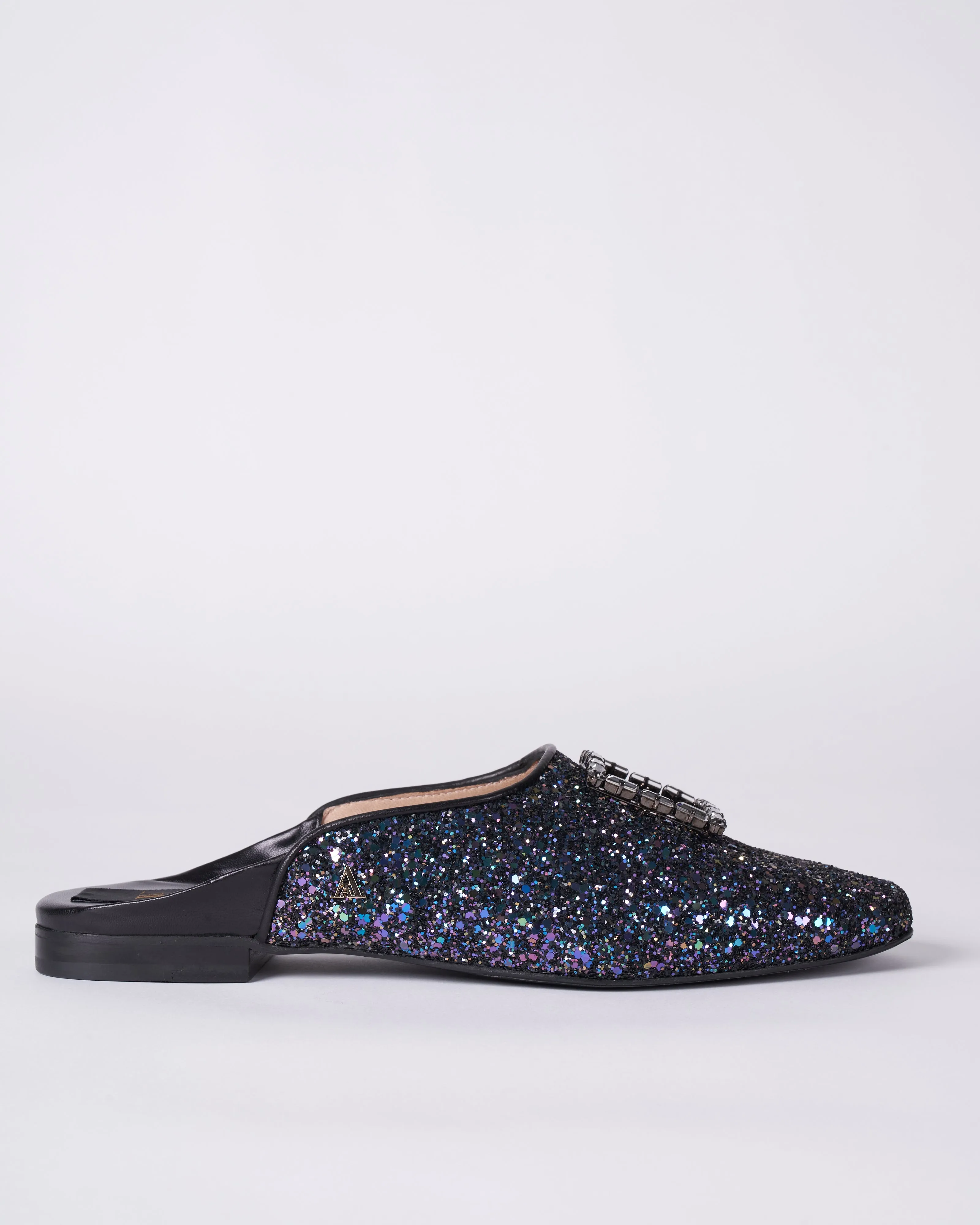 glitter mule - navy