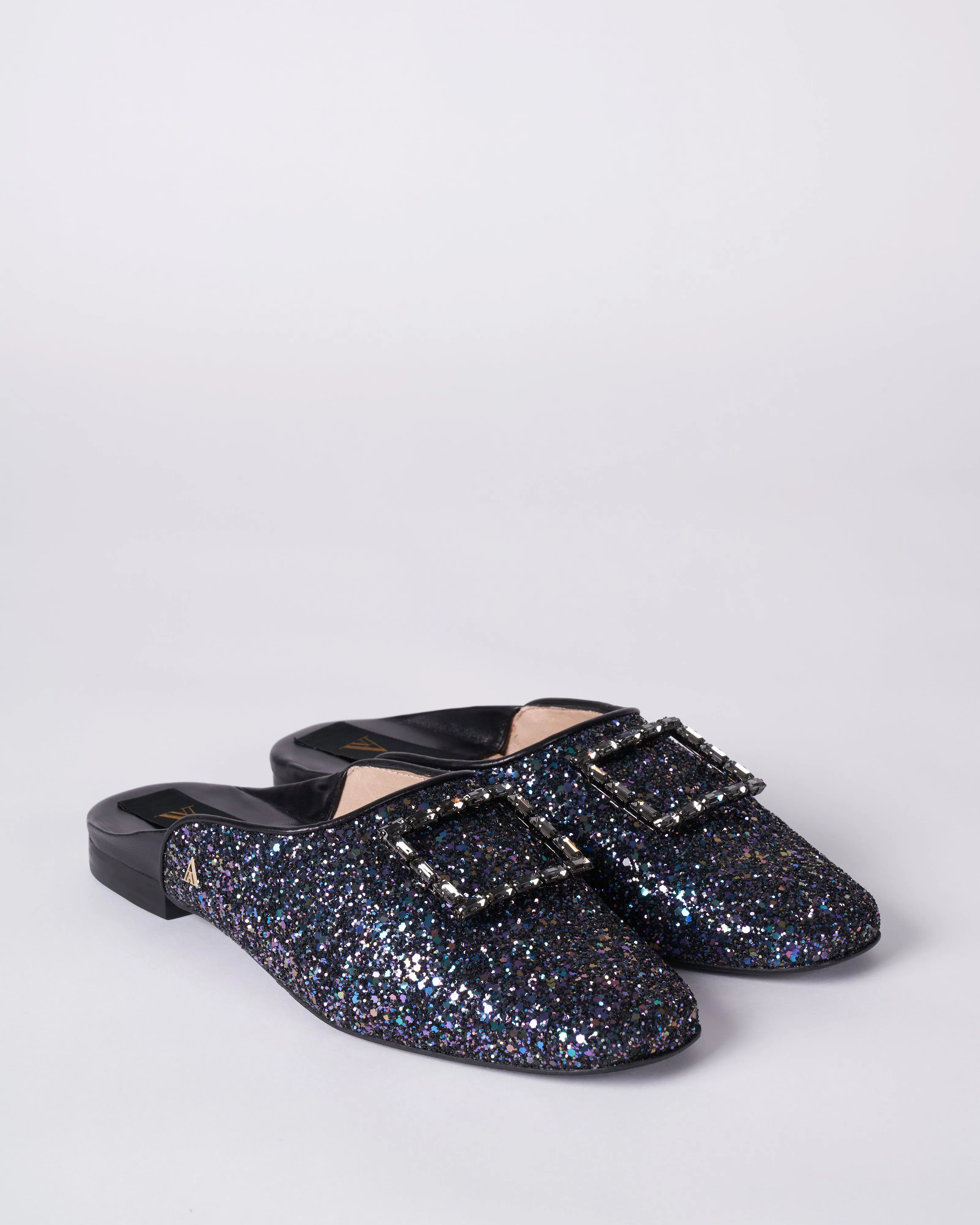 glitter mule - navy