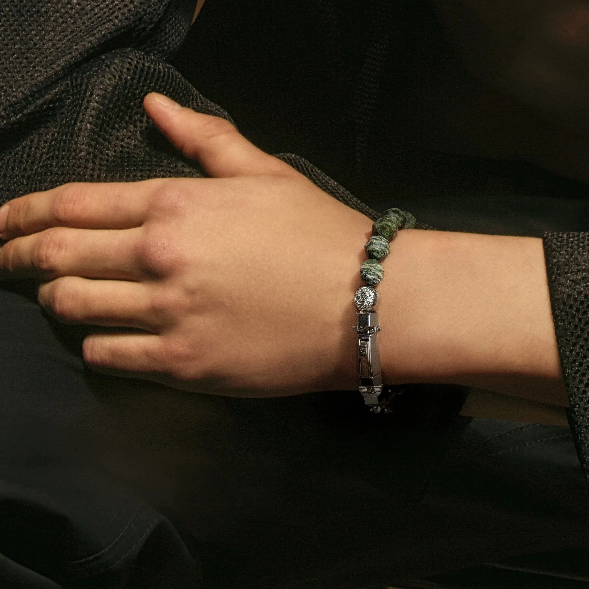 Green Zebra Jasper Half-Chain Bracelet