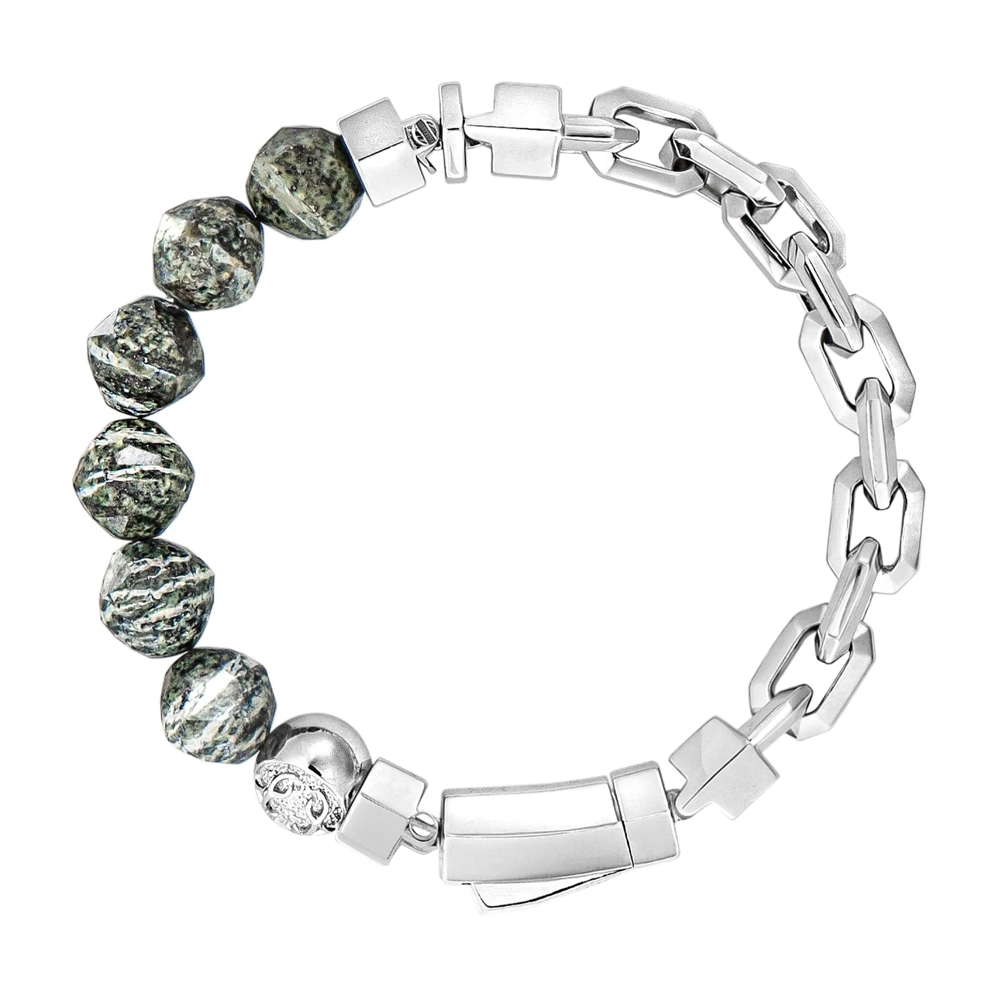 Green Zebra Jasper Half-Chain Bracelet