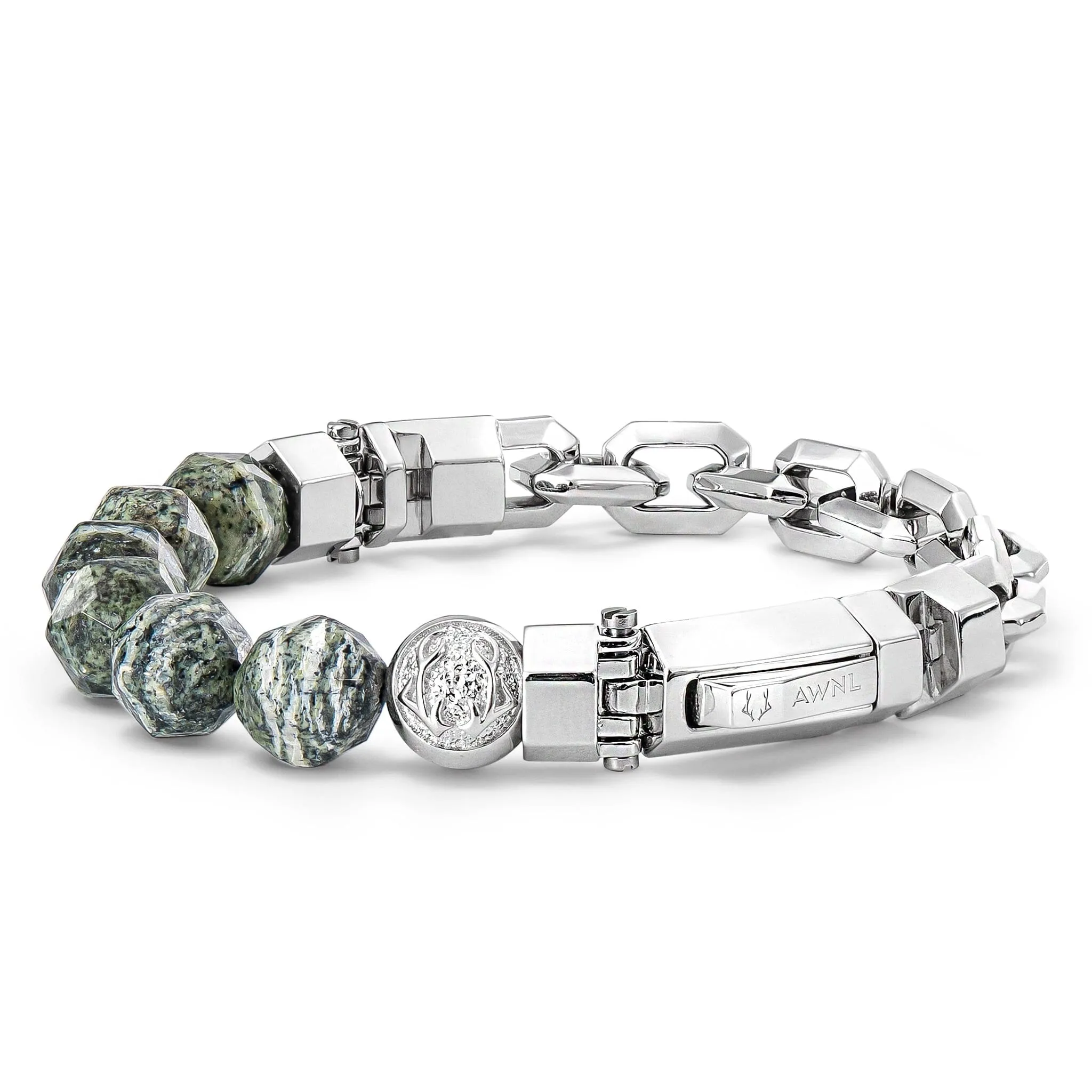 Green Zebra Jasper Half-Chain Bracelet