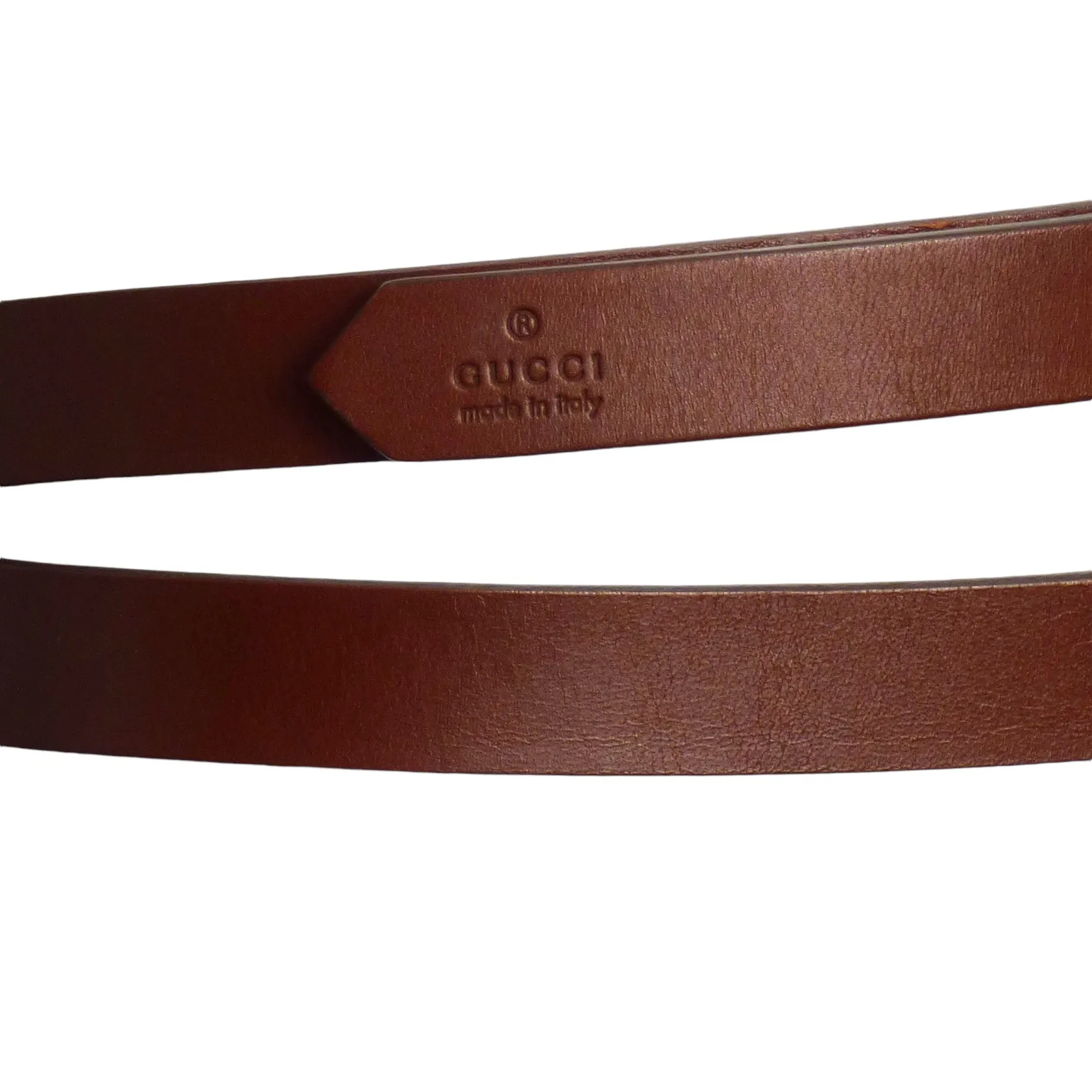GUCCI- Brown Leather Double Wrap Belt