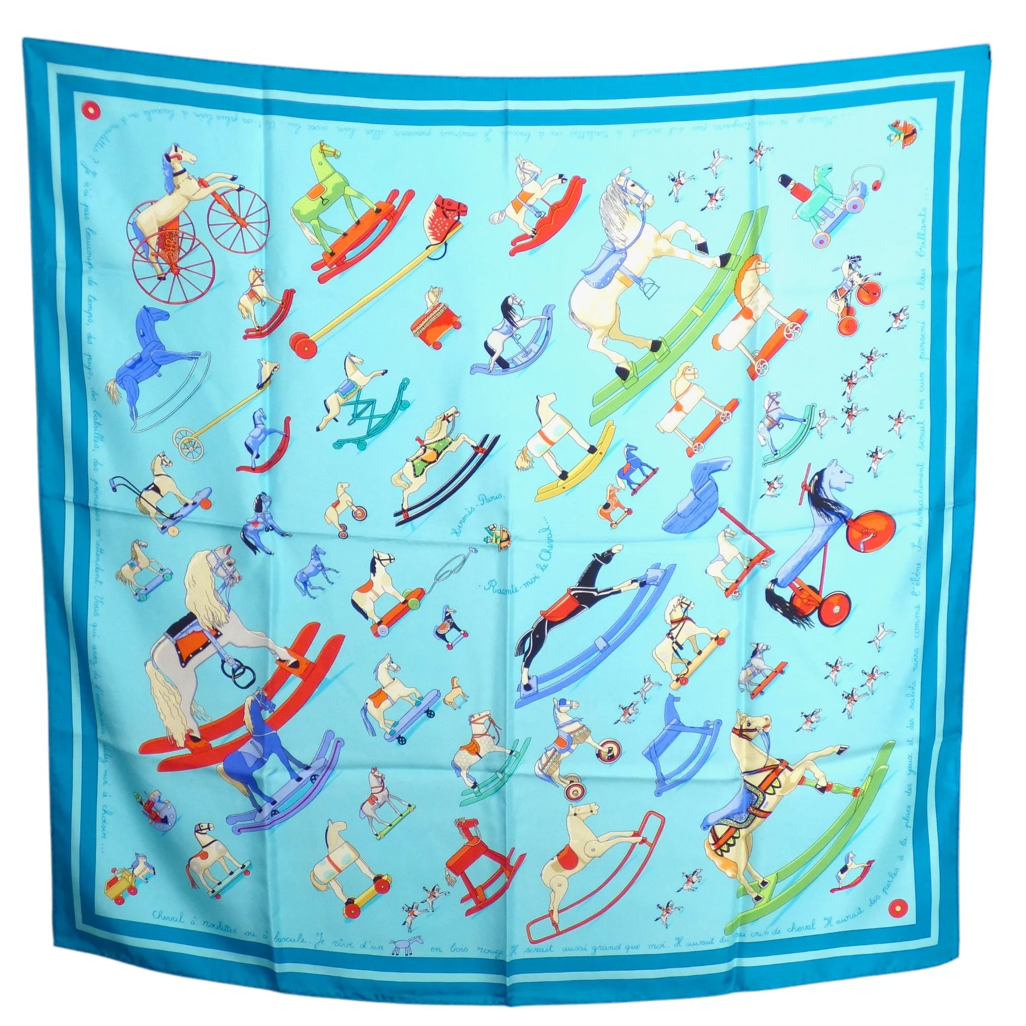 HERMES- "Raconte-moi le Cheval" Print Silk Twill Scarf
