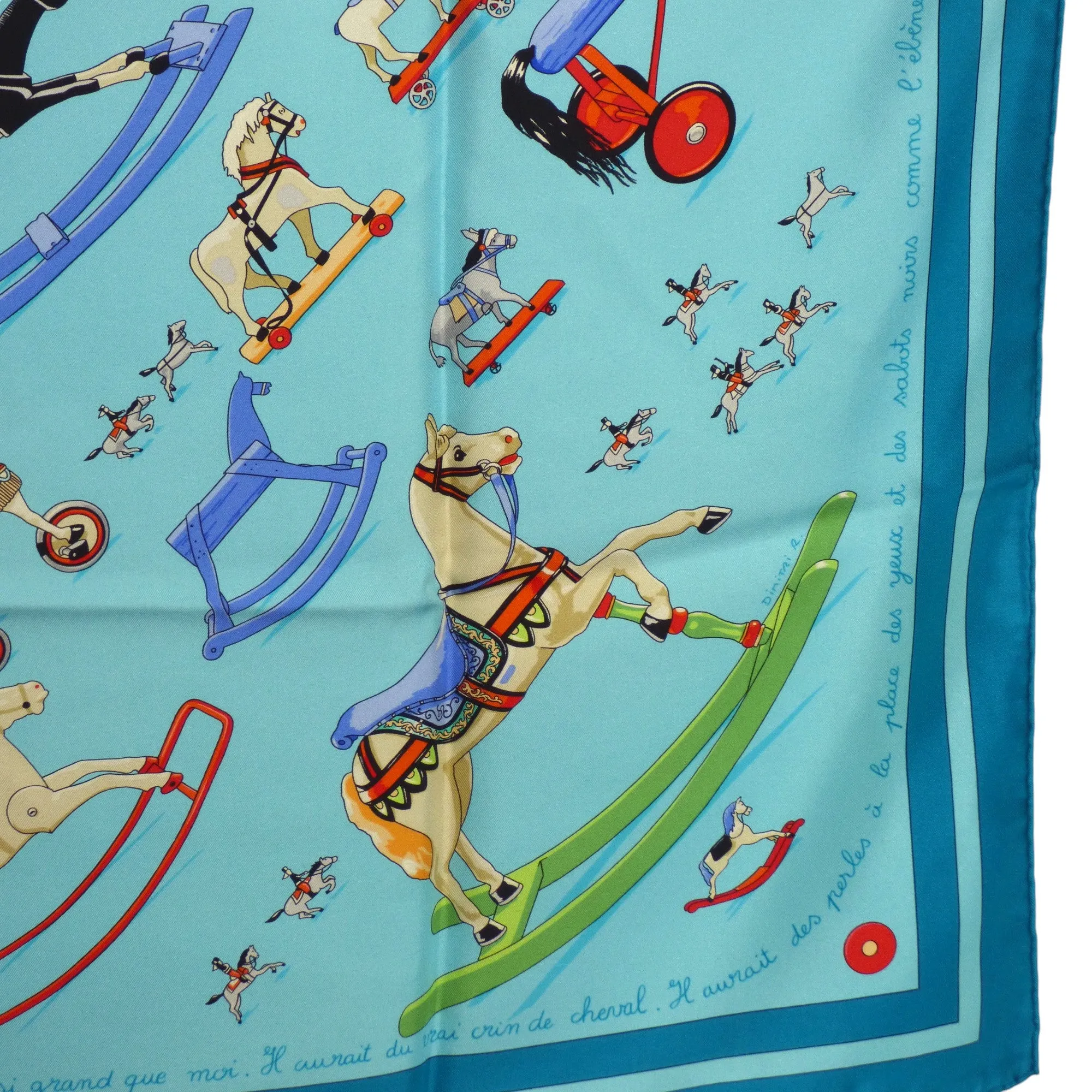 HERMES- "Raconte-moi le Cheval" Print Silk Twill Scarf