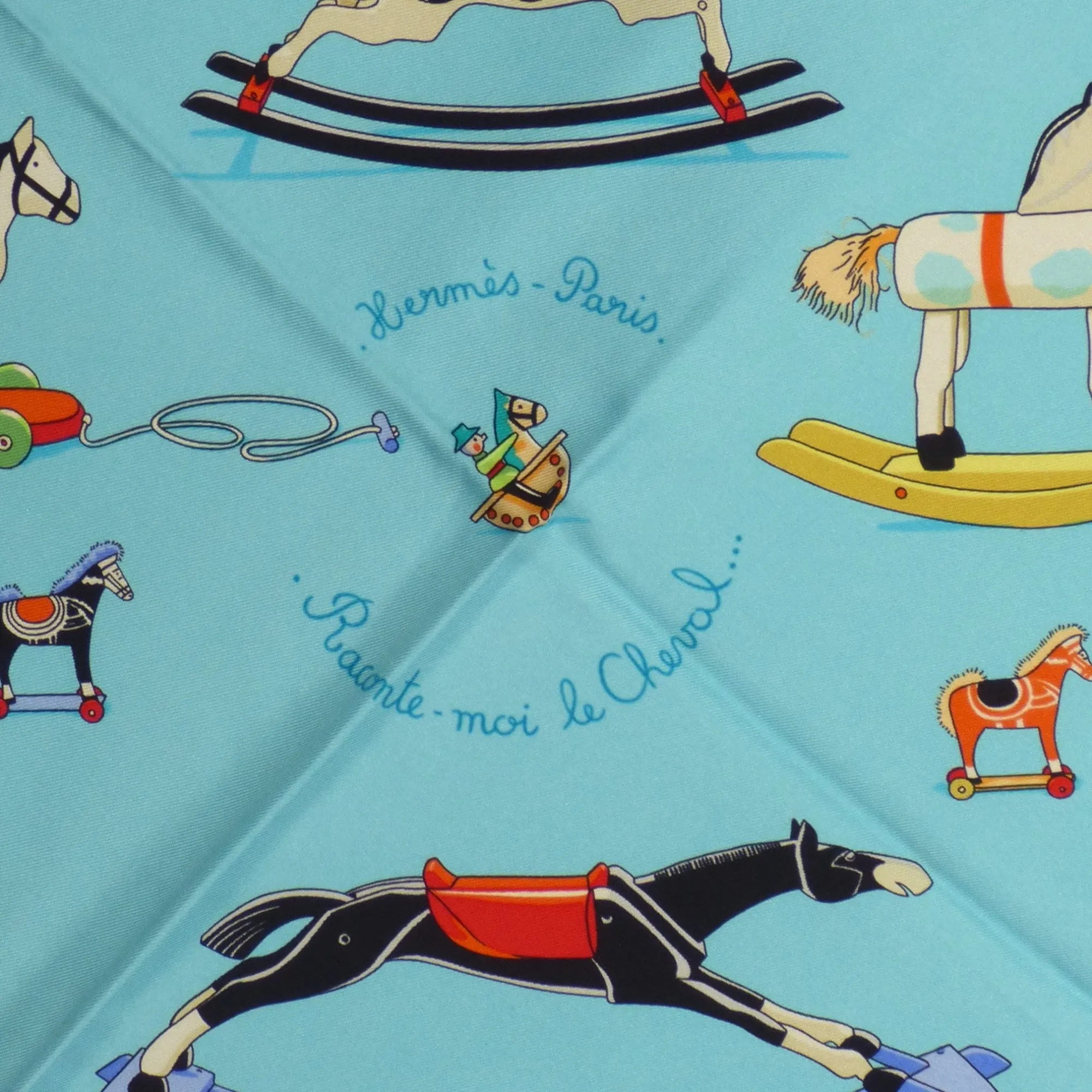 HERMES- "Raconte-moi le Cheval" Print Silk Twill Scarf