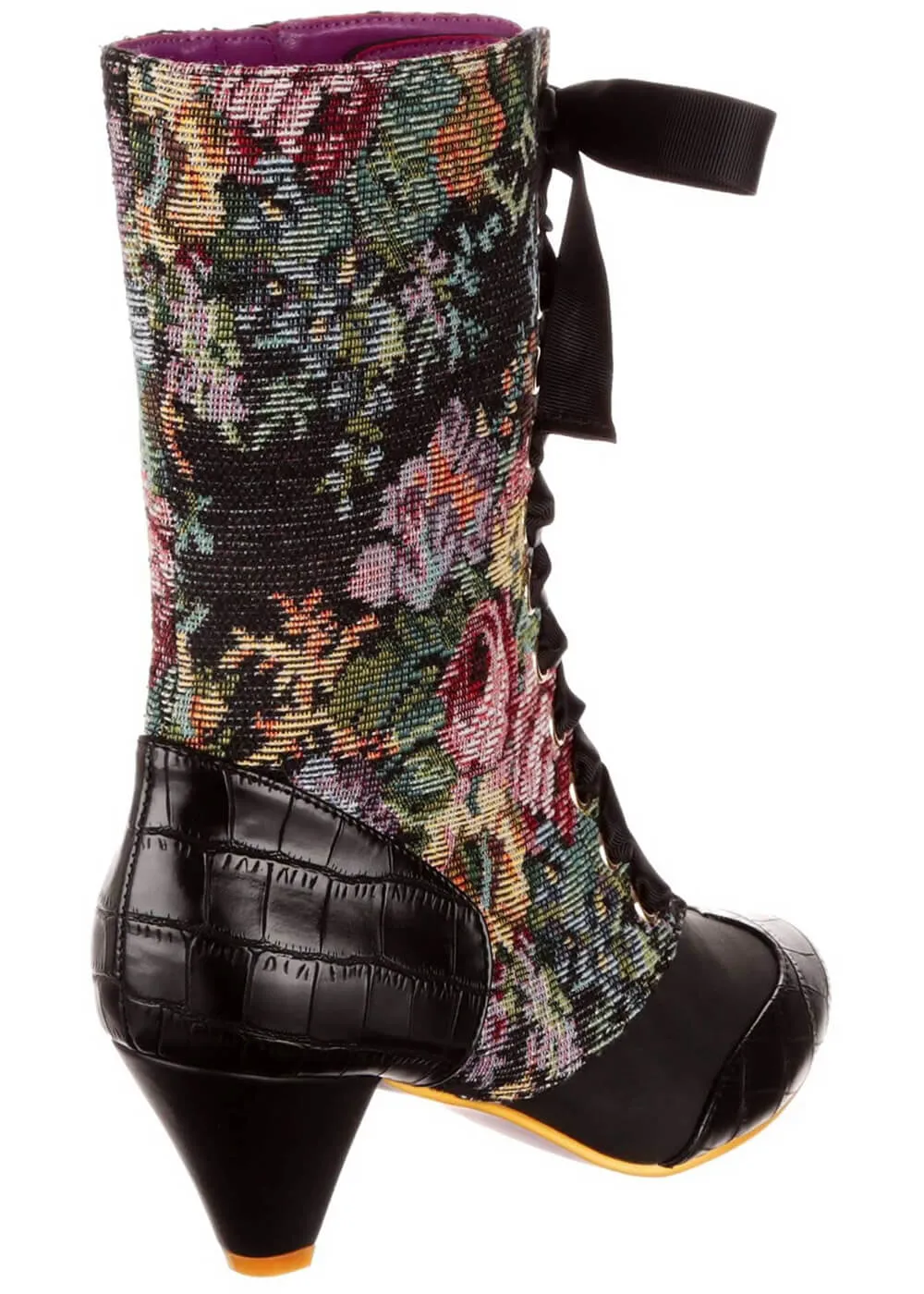 Irregular Choice Bed of Roses Lost Lover 40's Boots Black