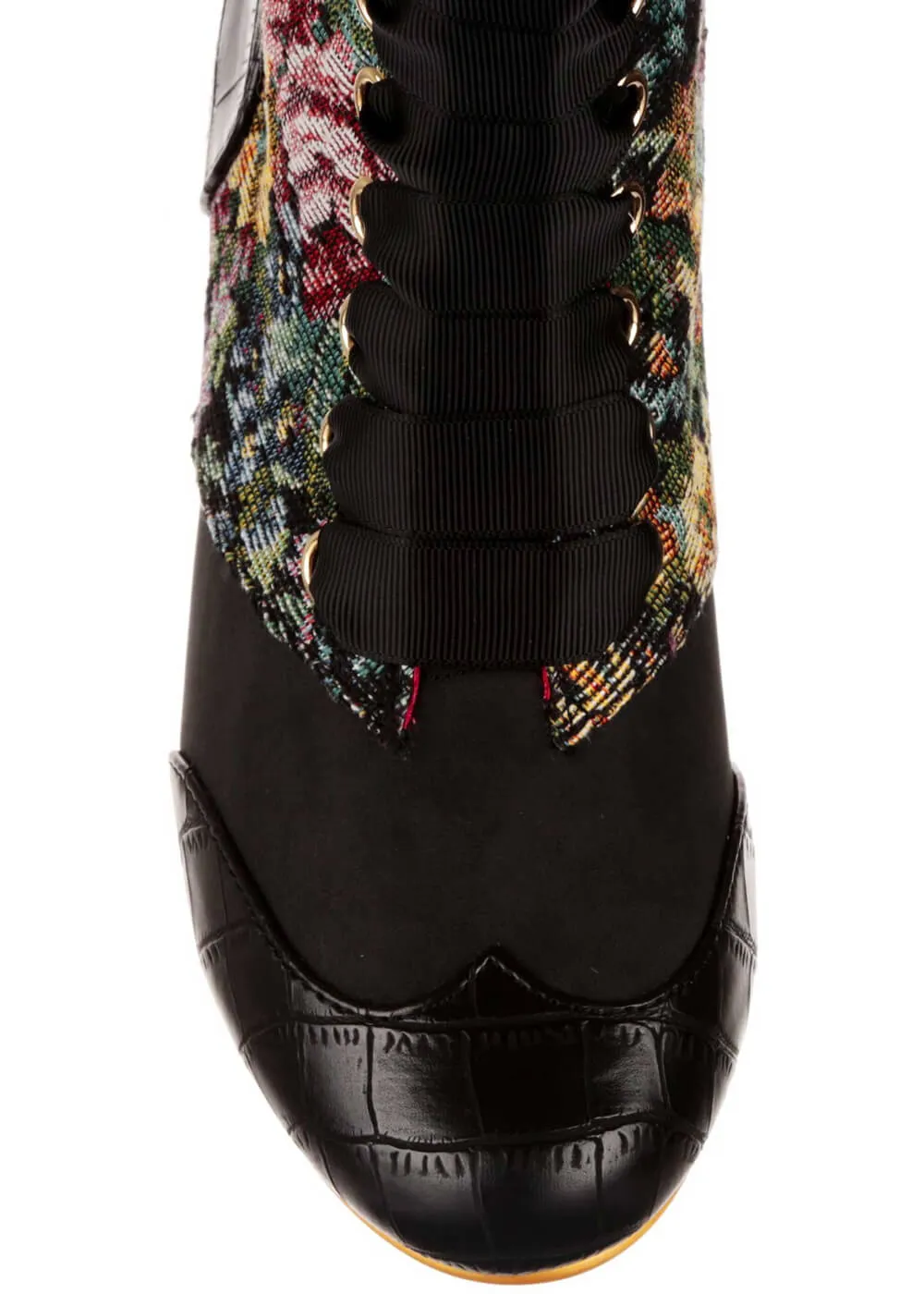 Irregular Choice Bed of Roses Lost Lover 40's Boots Black