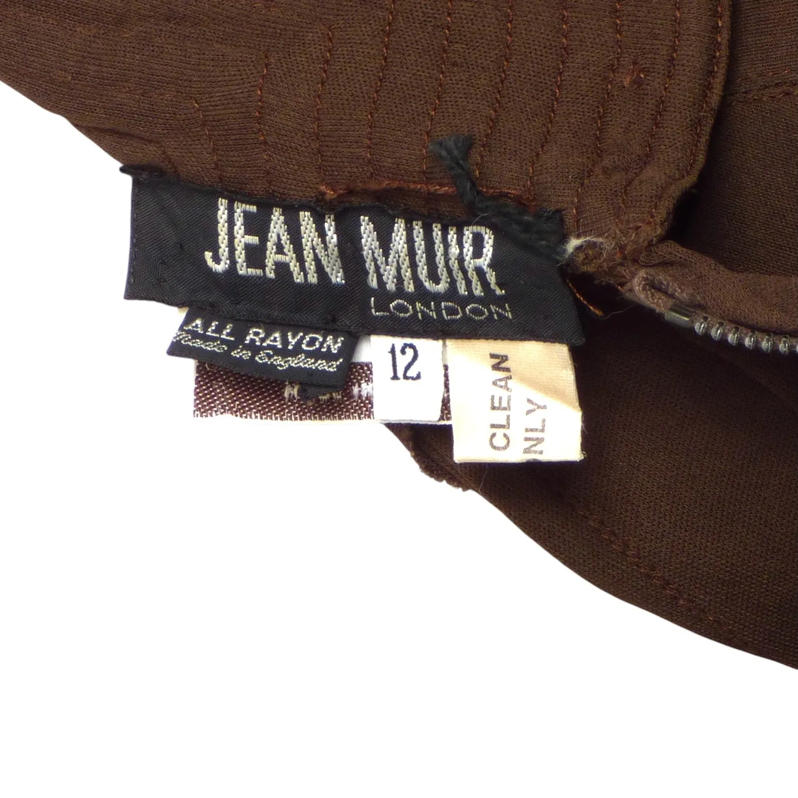 JEAN MUIR- 1980s Brown Rayon Jersey Knit Dress, Size 8