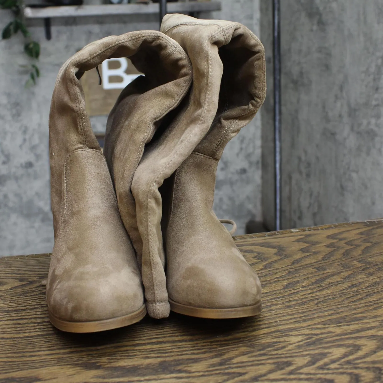 Journee Collection Womens Wide Calf Mount Boot MOUNT-TAU Taupe Brown 9M-WC