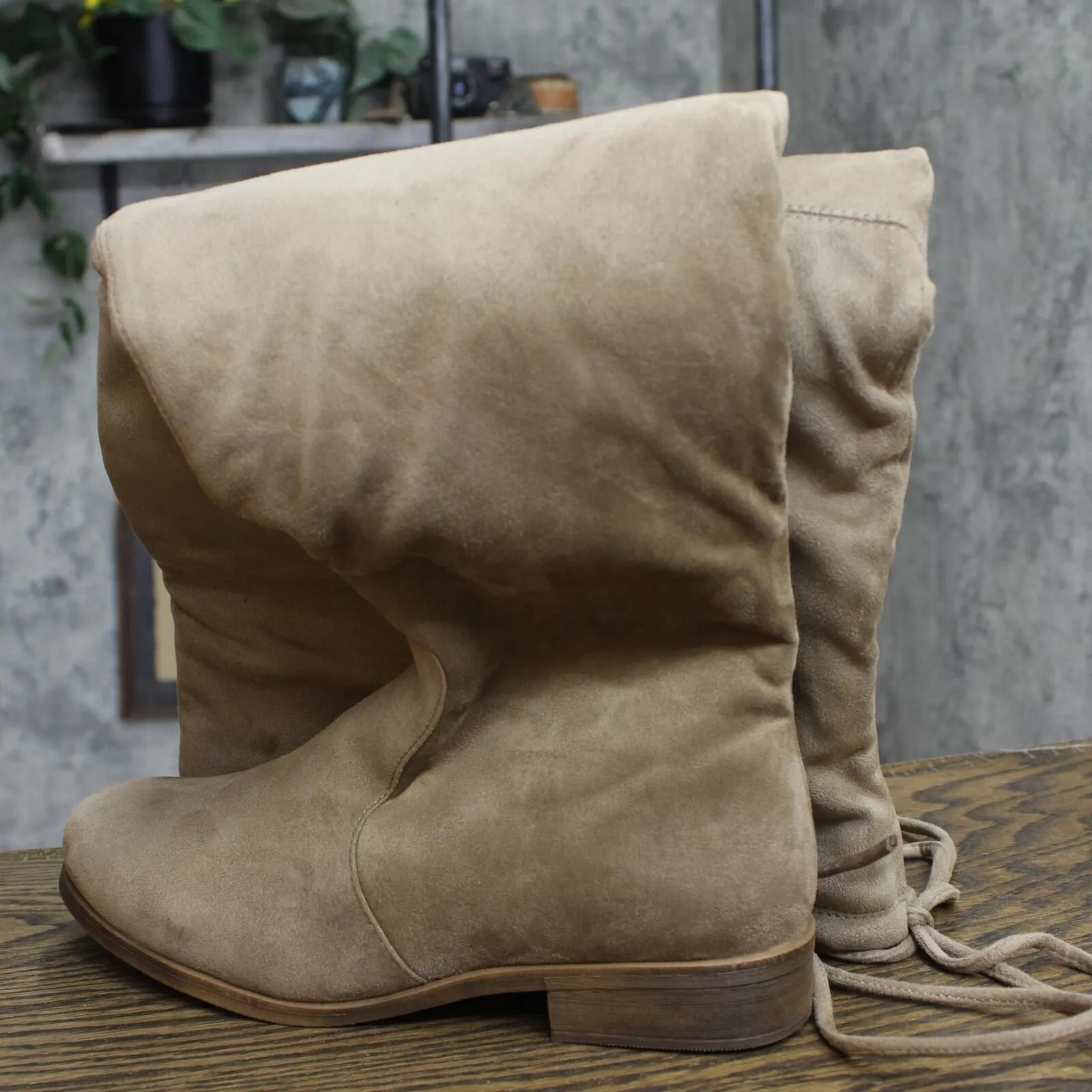 Journee Collection Womens Wide Calf Mount Boot MOUNT-TAU Taupe Brown 9M-WC