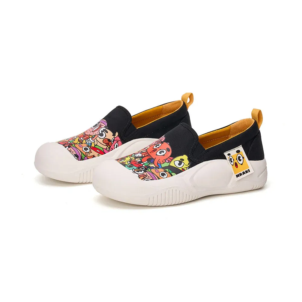 Joy & Mario Unisex Slip-on Twill Printed Platform Loafers