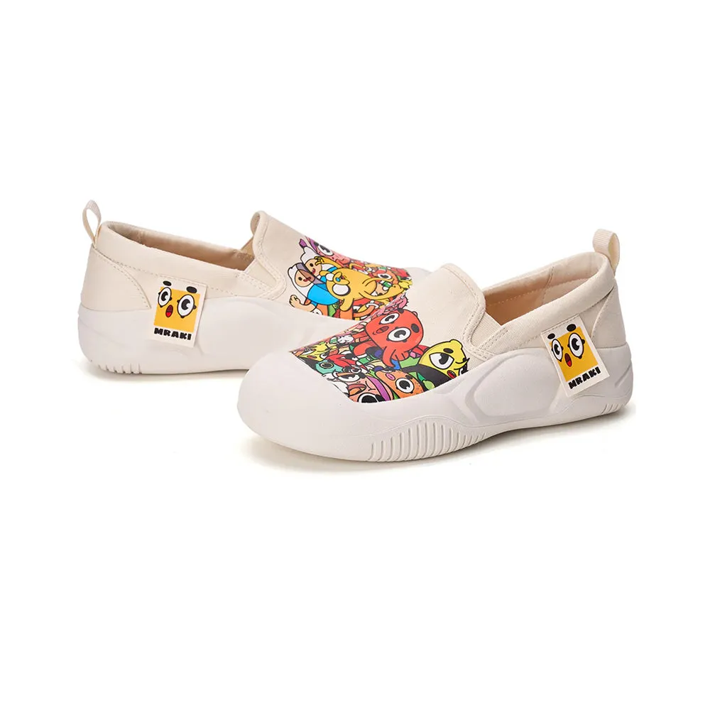 Joy & Mario Unisex Slip-on Twill Printed Platform Loafers