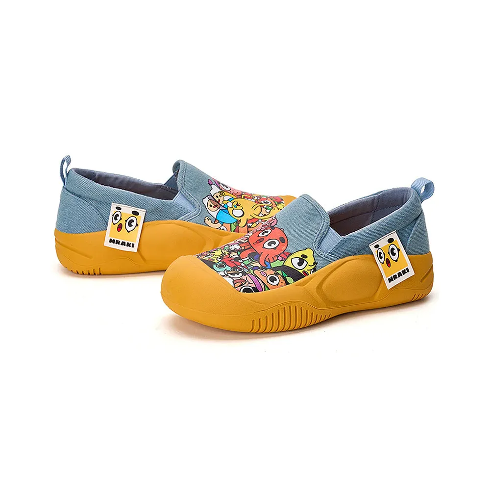 Joy & Mario Unisex Slip-on Twill Printed Platform Loafers