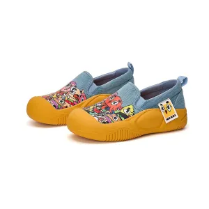 Joy & Mario Unisex Slip-on Twill Printed Platform Loafers