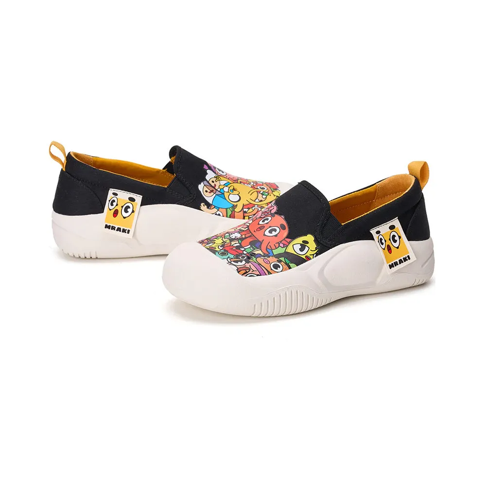 Joy & Mario Unisex Slip-on Twill Printed Platform Loafers