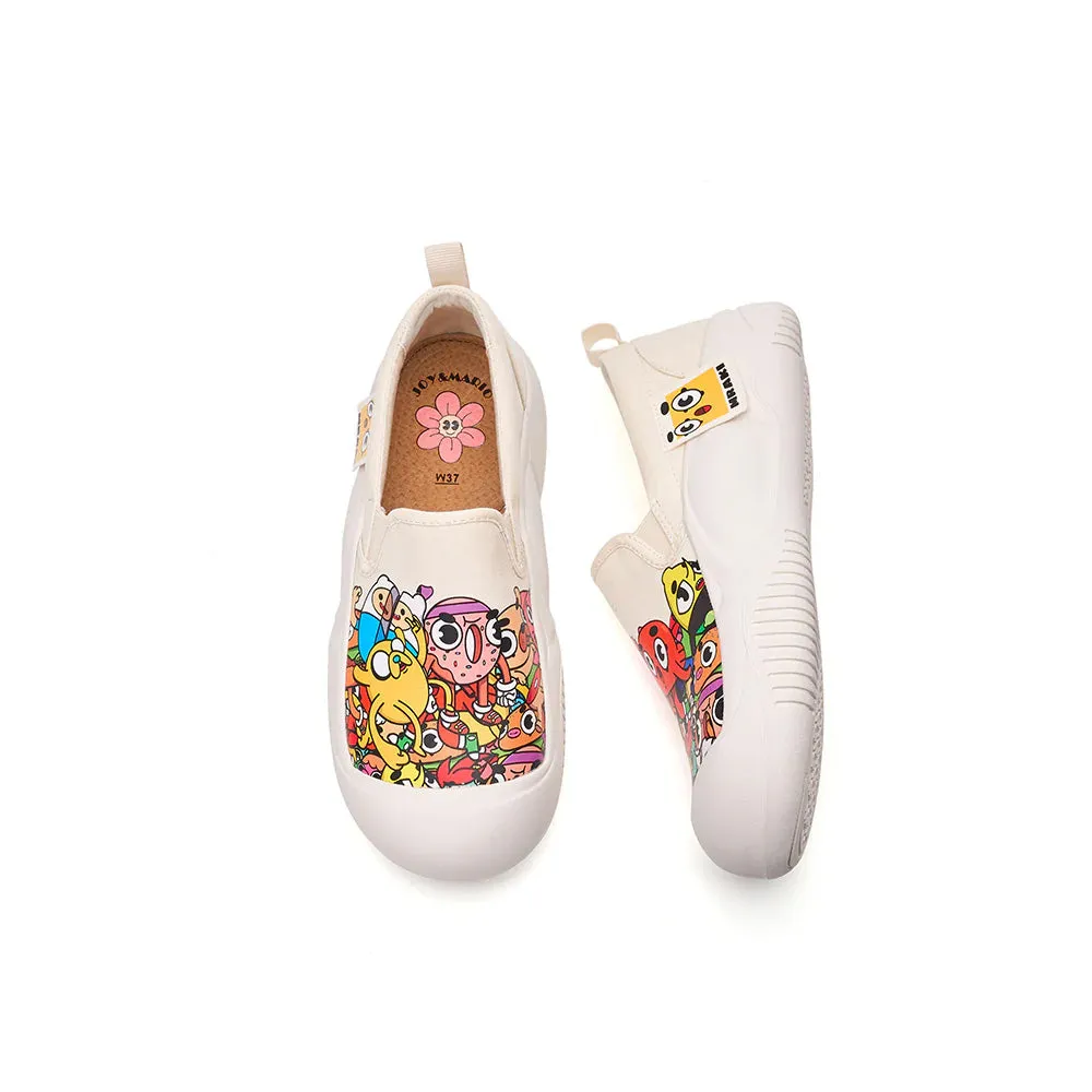 Joy & Mario Unisex Slip-on Twill Printed Platform Loafers