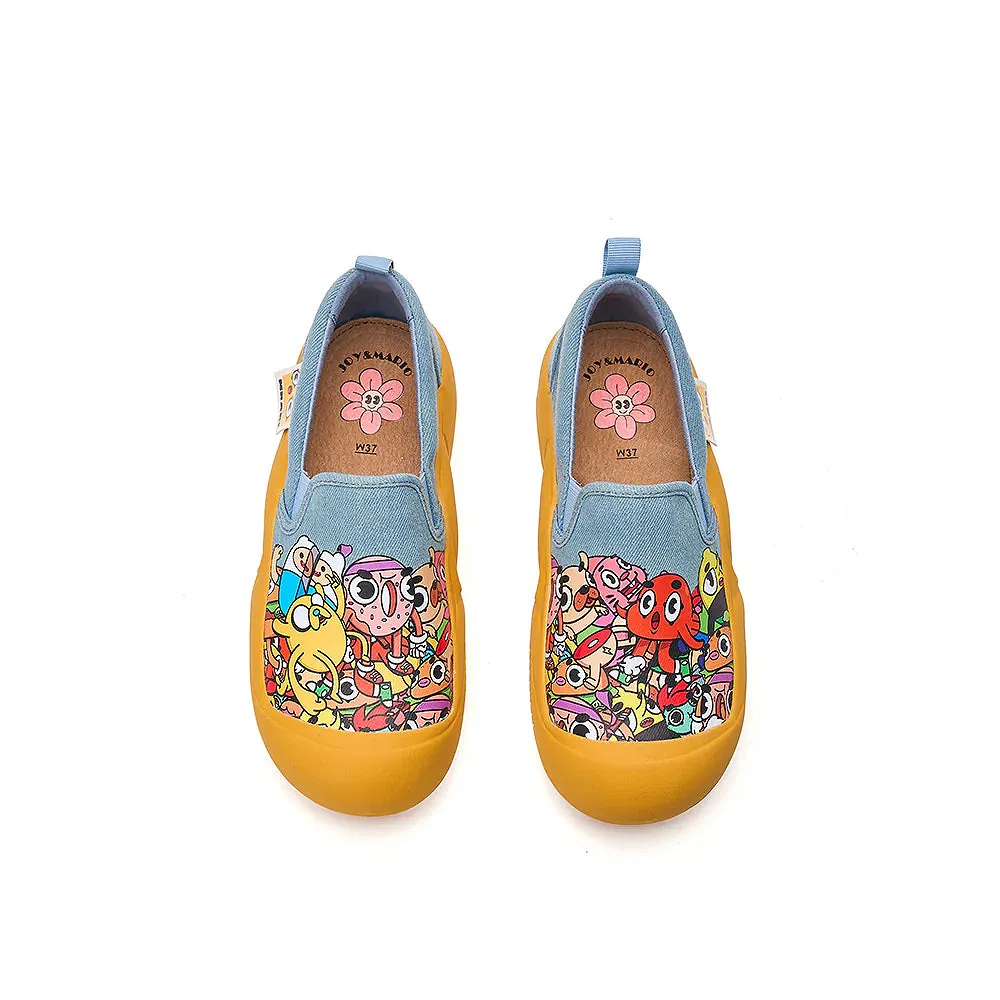 Joy & Mario Unisex Slip-on Twill Printed Platform Loafers