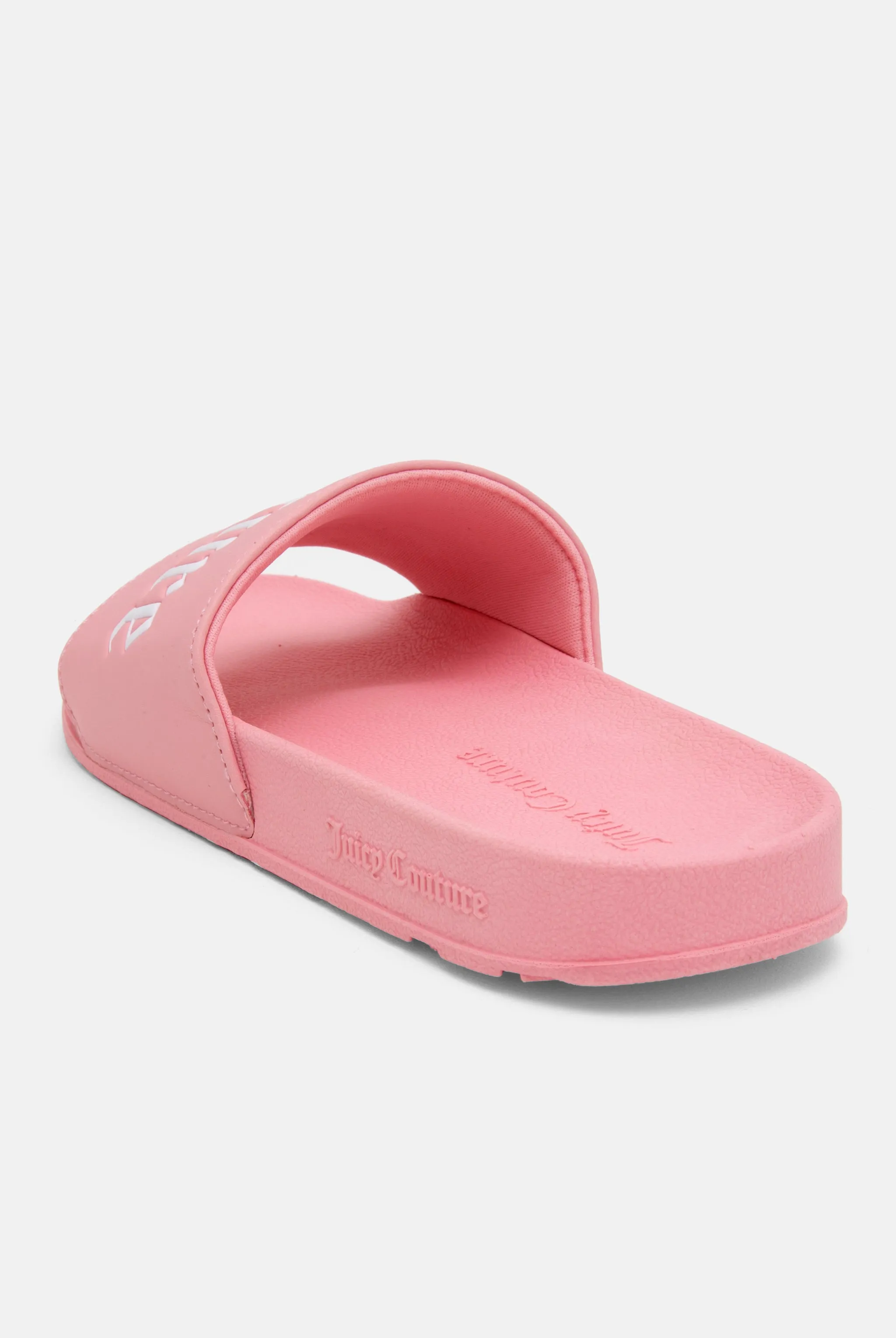 JUICY PINK JUICY COUTURE EMBOSSED SLIDERS