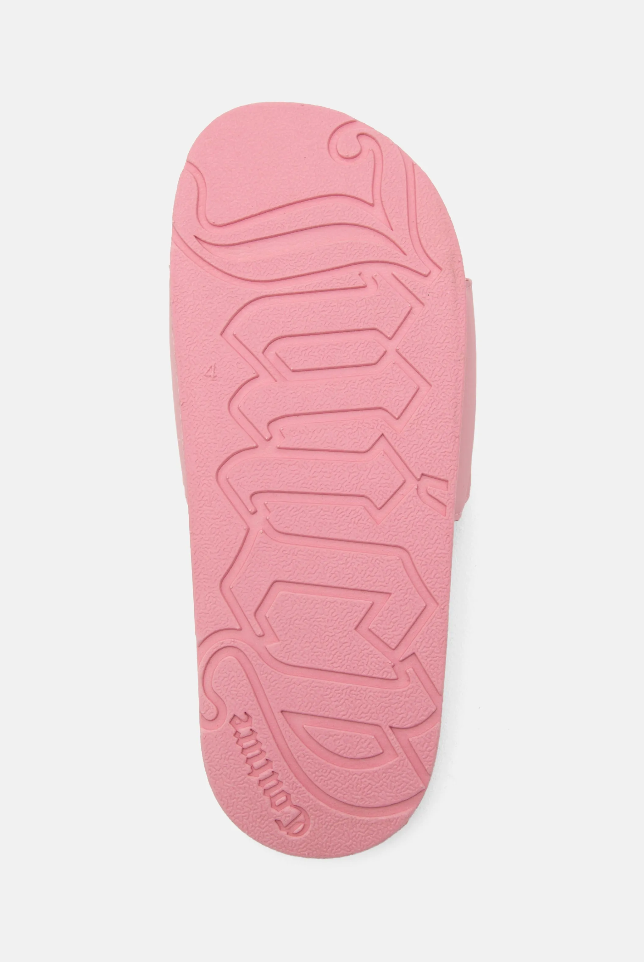 JUICY PINK JUICY COUTURE EMBOSSED SLIDERS