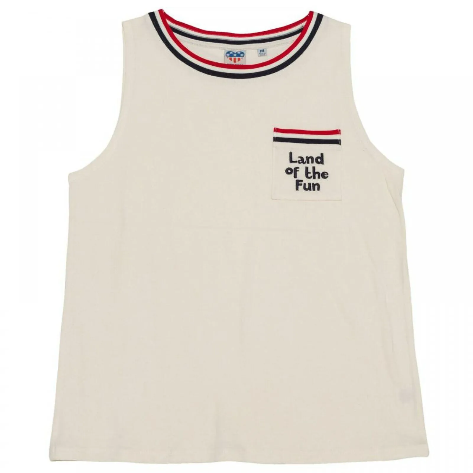 Junk Food Women's LAND OF THE FUN Ringer Tank Top Sleeveless T-Shirt
