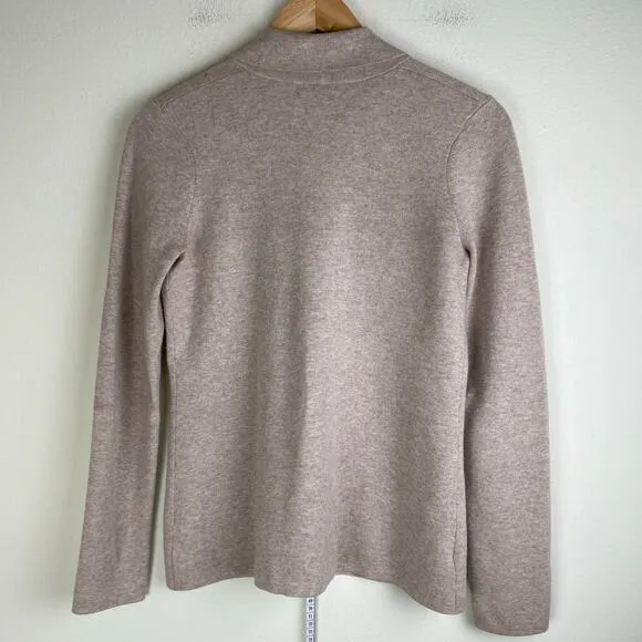 Kinross Knit Sweater Blazer Size XS Beige Neutral Luxury Cotton Cashmere Staple