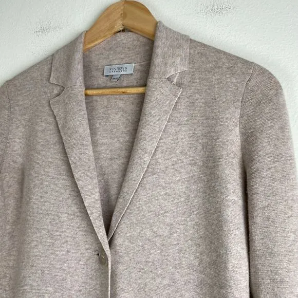 Kinross Knit Sweater Blazer Size XS Beige Neutral Luxury Cotton Cashmere Staple
