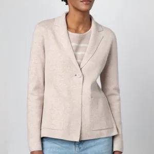 Kinross Knit Sweater Blazer Size XS Beige Neutral Luxury Cotton Cashmere Staple