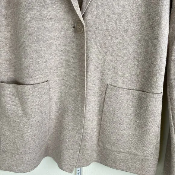 Kinross Knit Sweater Blazer Size XS Beige Neutral Luxury Cotton Cashmere Staple
