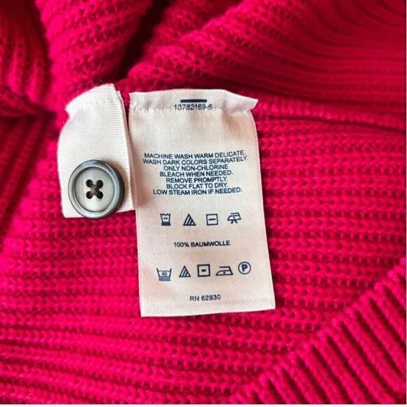 Lands End Cotton Cardigan Sweater Size Large P 14/16 Pink