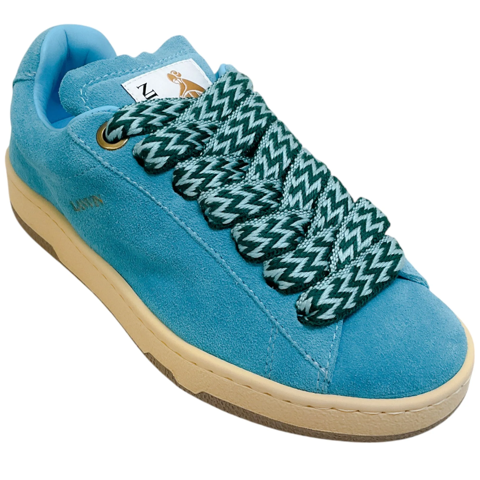 Lanvin Blue Budgie Light Curb Low Top Sneakers