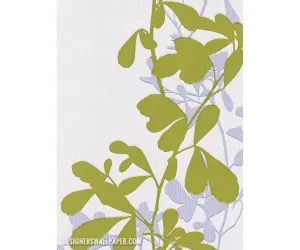 Leaves Trail Wavy Stripes Green White 946713 Wallpaper