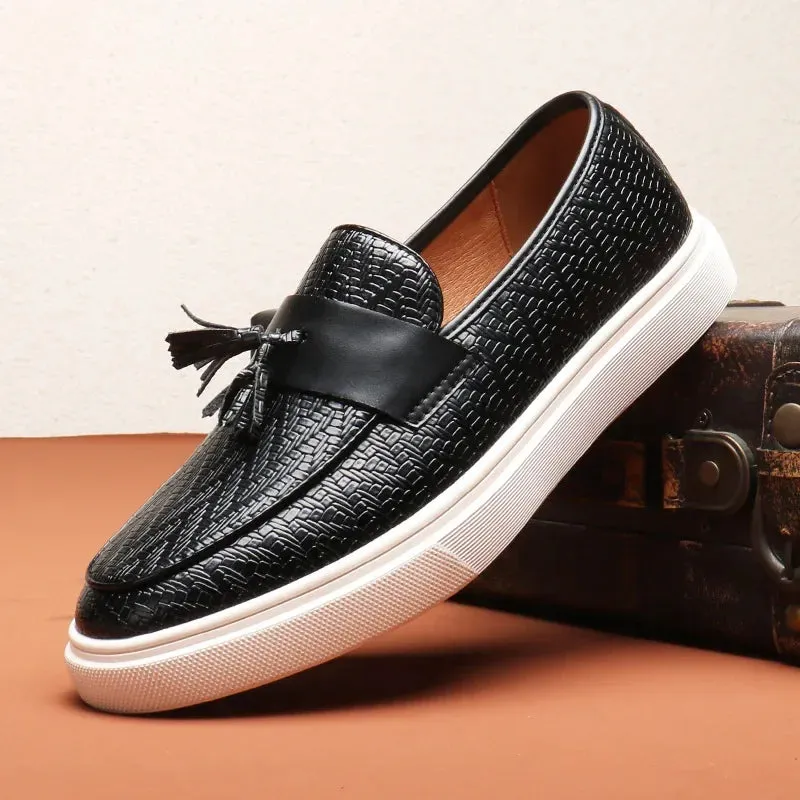 Lorenzo Don Embossed Leather Loafers