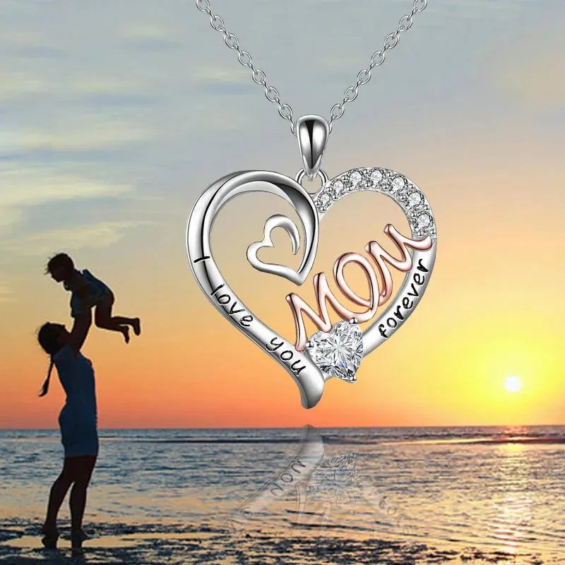 Luxury Designer Jewelry Heart Mom Double Love Mother Necklace