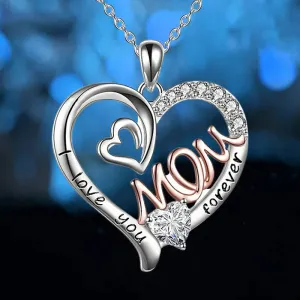 Luxury Designer Jewelry Heart Mom Double Love Mother Necklace