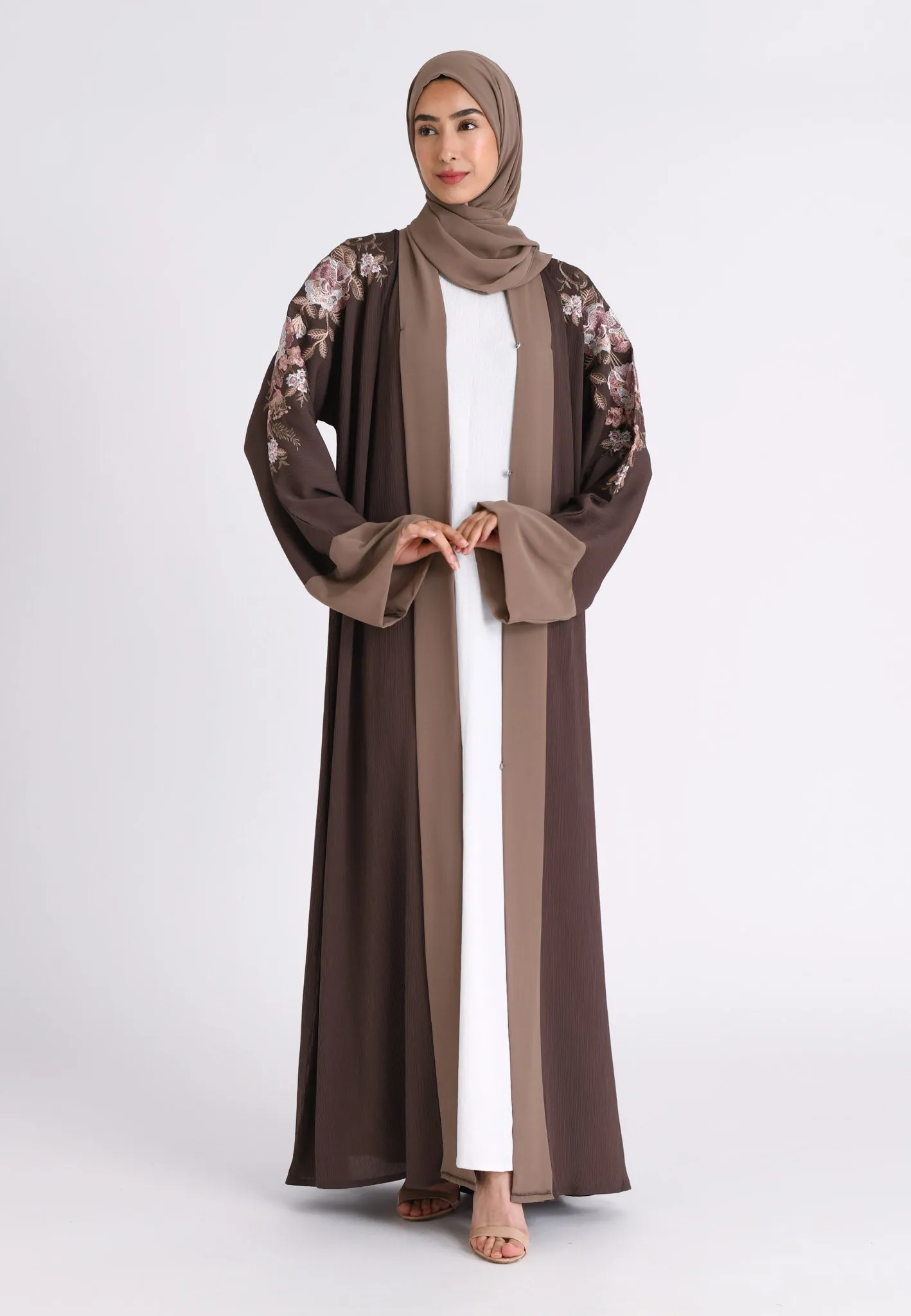 Luxury Embroidered Kimono Open Abaya (Premium)